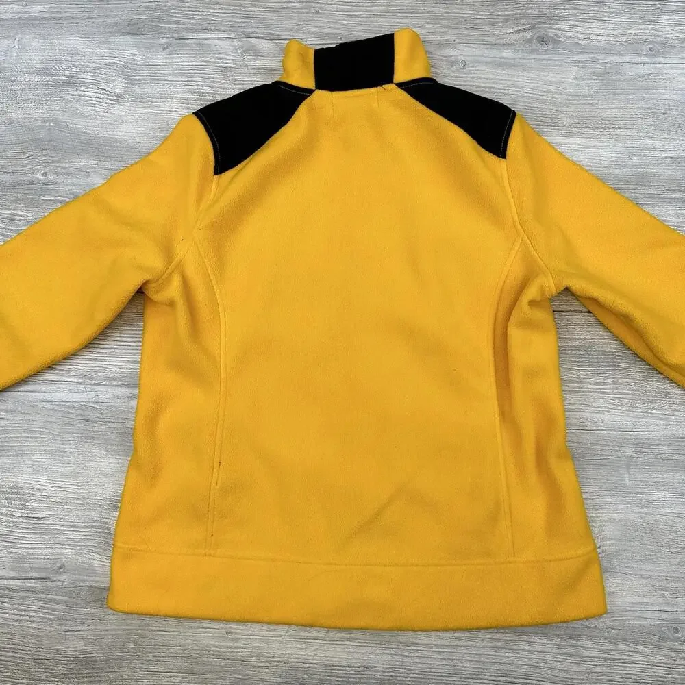 Ralph Lauren LRL Jacket Womens Large Yellow Black Fleece Midweight Morning Jog - Picture 7 of 7